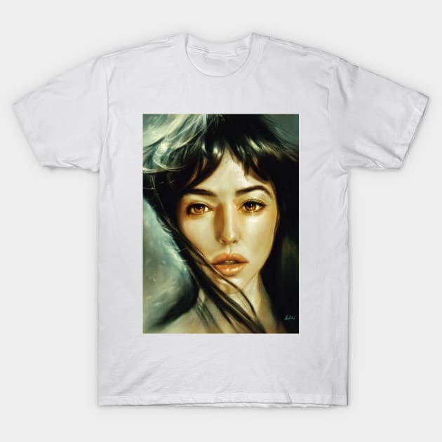 Monica Bellucci portrait T-Shirt by Artofokan